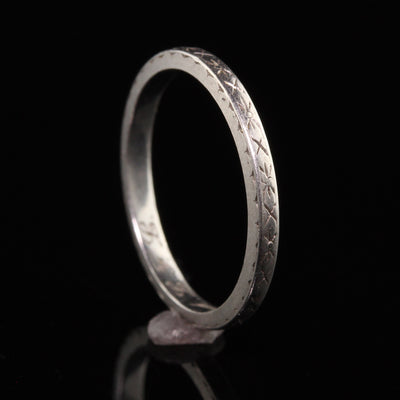 Antique Art Deco Tiffany and Co Platinum Engraved Wedding Band - Size 5