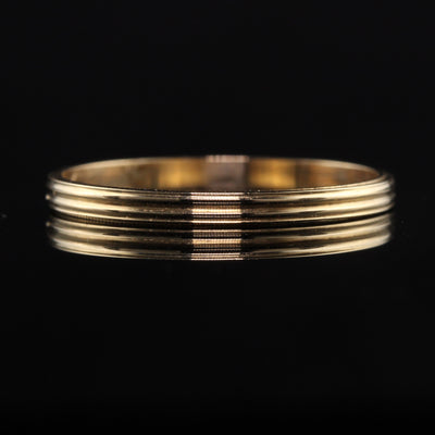 Antique Art Deco 14K Yellow Gold Classic Grooved Wedding Band
