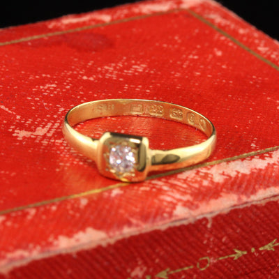 Antique Victorian 22K Yellow Gold Old Mine Diamond Ring