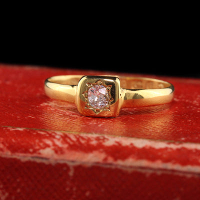 Antique Victorian 22K Yellow Gold Old Mine Diamond Ring