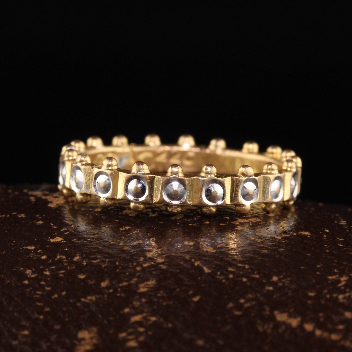 RESERVED - Layaway 3 of 3 - Vintage Estate 22K Yellow Gold Bead Engraved Wedding Band - Size 5 3/4