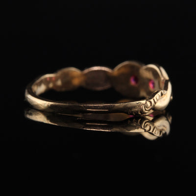 Antique Victorian 10K Yellow Gold Engraved Baby Ring
