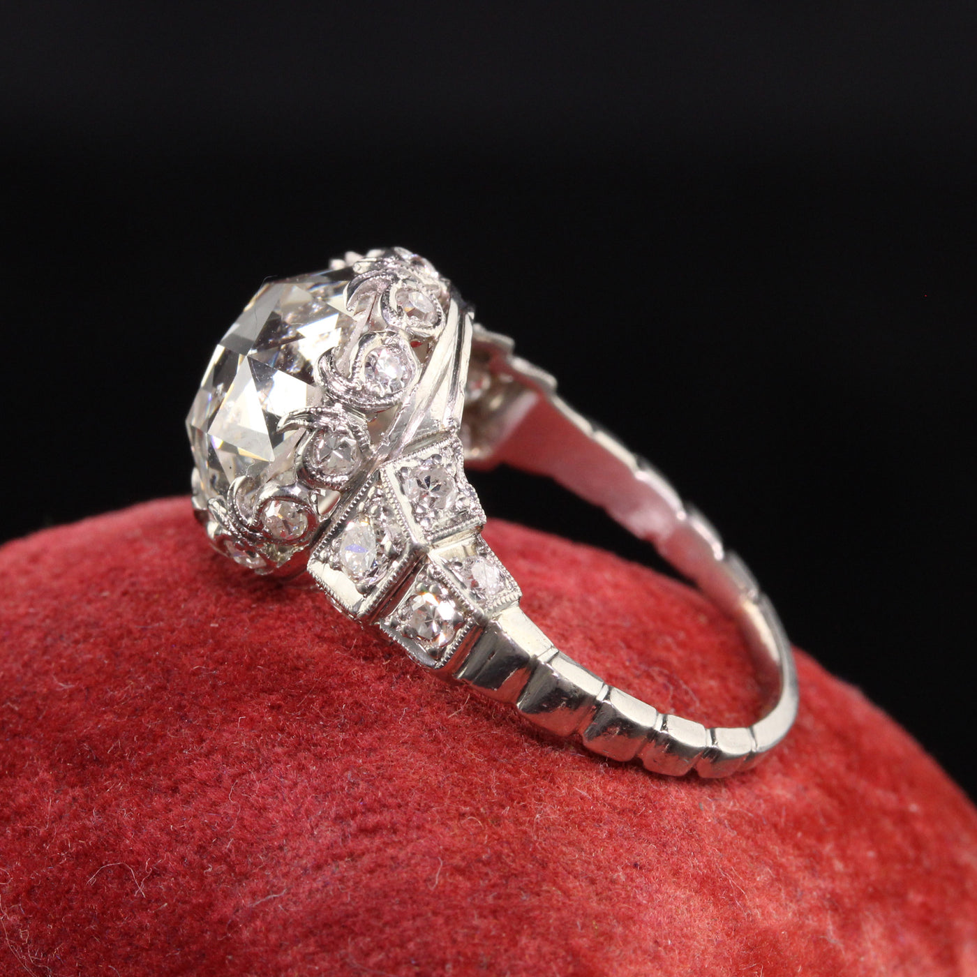 Art Deco Sapphire Diamond Vintage Edwardian Engagement Ring 925 Sterling  Silver | eBay