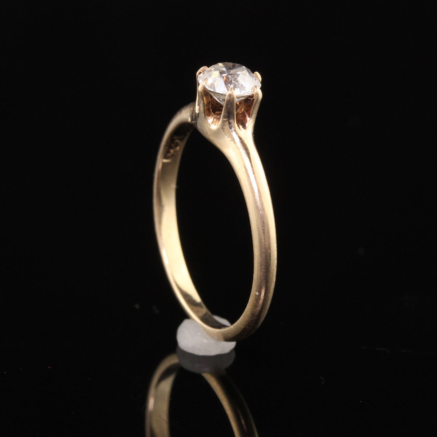 Antique Victorian 14K Yellow Gold Old European Cut Diamond Engagement Ring