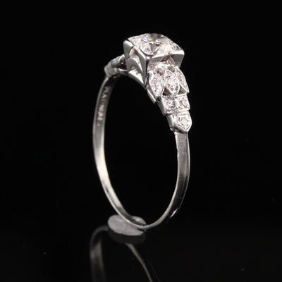 Antique Art Deco Old European Cut Diamond Engagement Ring
