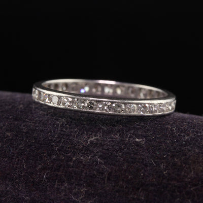 Antique Art Deco Platinum Single Cut Diamond Eternity Band