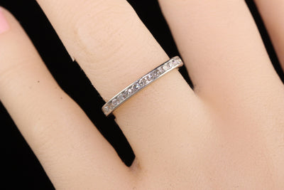 Antique Art Deco Platinum Single Cut Diamond Eternity Band