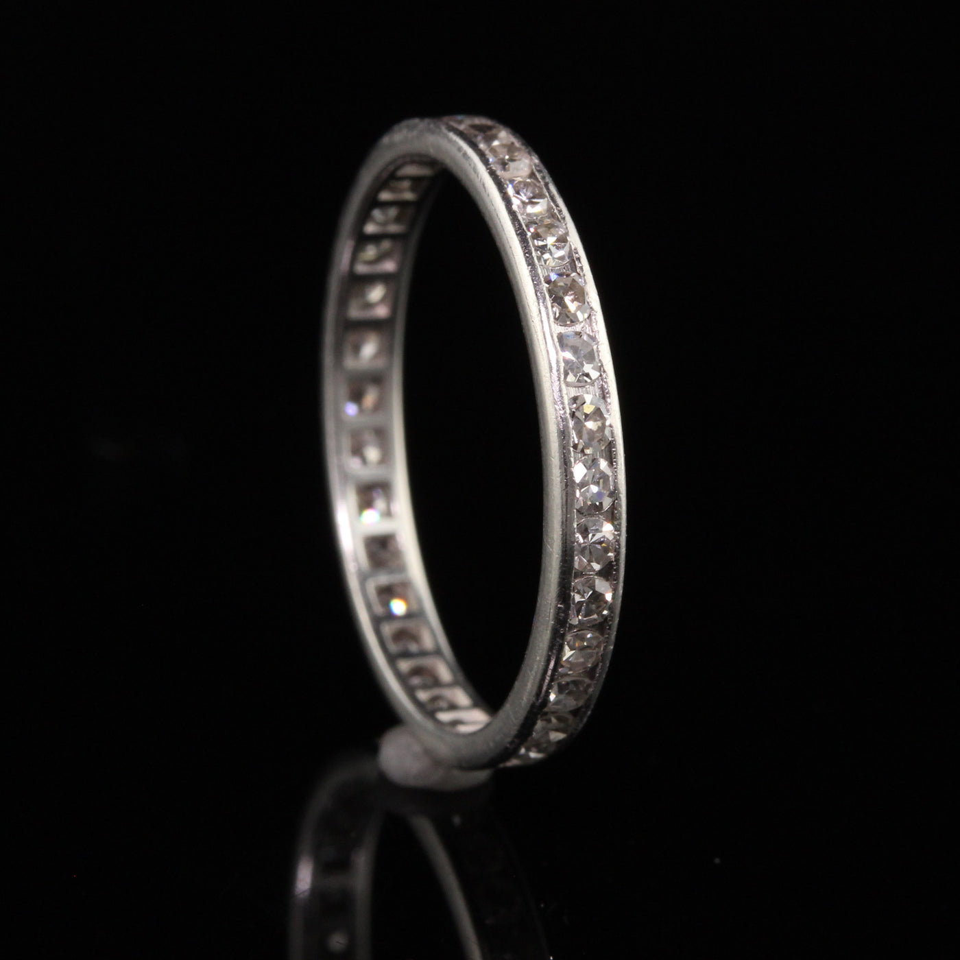 Antique Art Deco Platinum Single Cut Diamond Eternity Band