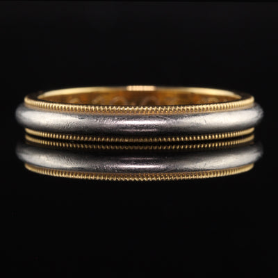 Vintage Tiffany and Co 18K Yellow Gold and Platinum Wedding Band