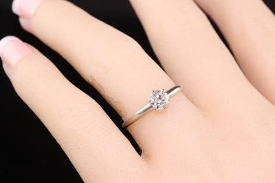 Retro Tiffany and Co Platinum Old Cut Diamond Engagement Ring