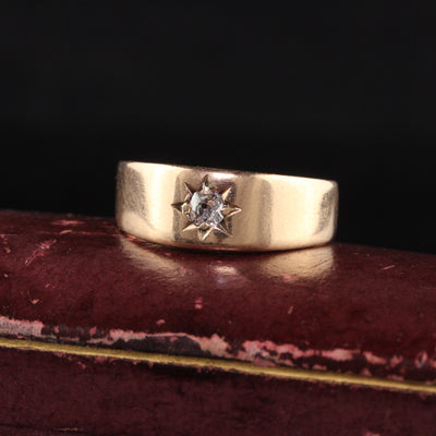 Antique Victorian 14K Rose Gold Old Mine Diamond Starburst Ring