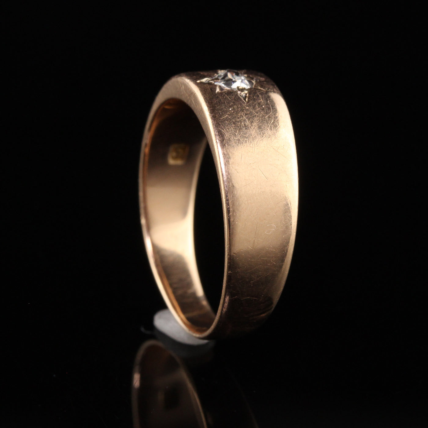 Antique Victorian 14K Rose Gold Old Mine Diamond Starburst Ring