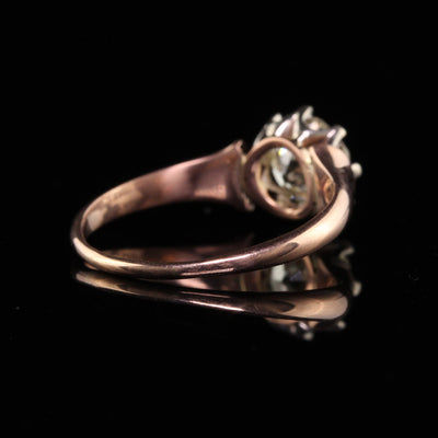 Antique Art Deco 18K Rose Gold Old European Cut Diamond Engagement Ring - GIA