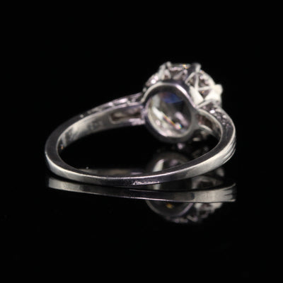 Antique Art Deco Platinum Rose Cut Diamond Engagement Ring - GIA