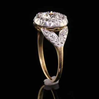 Antique Edwardian Tiffany and Co 18K Gold Plat Old Euro Diamond Engagement Ring