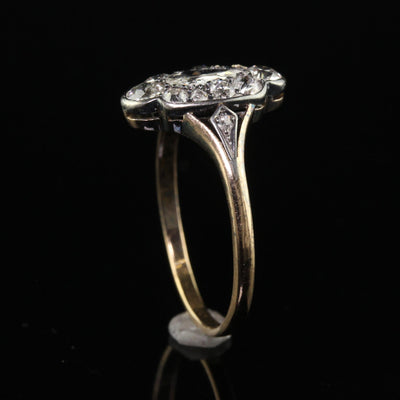 Antique Victorian Russian 14K Yellow Gold Old Cut Diamond Engagement Ring