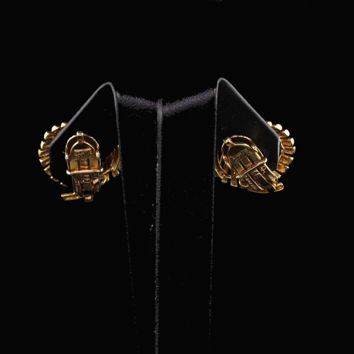 Cartier Vintage 18 Karat Yellow Gold Diamond Earrings