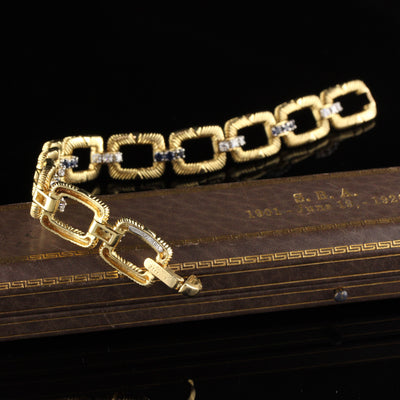 Cartier Platinum and 18 Karat Yellow Gold Diamond and Sapphire Bracelet