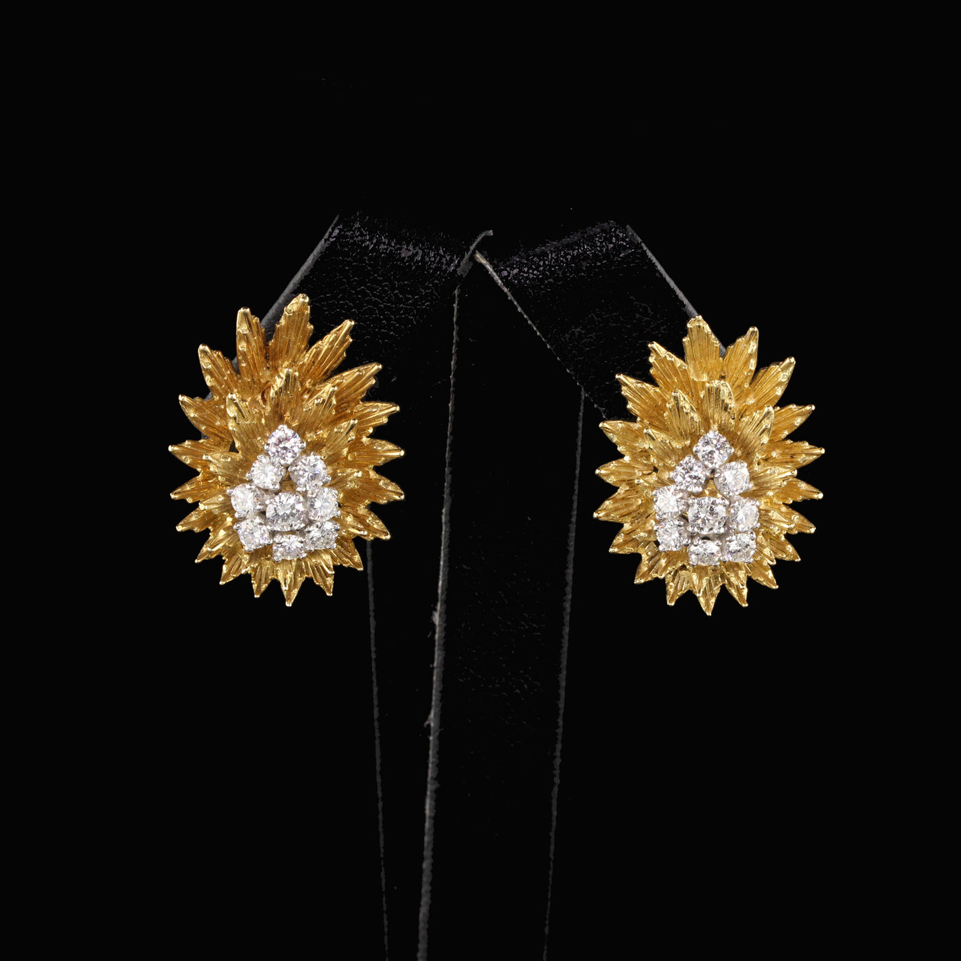 Yard 18 Karat Yellow Gold Diamond Earrings
